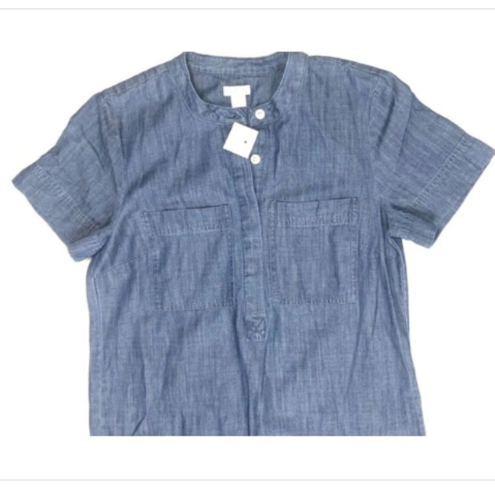 J.Crew XS Denim Chambray Shirtdress Short Dress - Picture 3 of 8